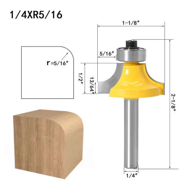 1/4-Inch Shank Roundover Edging Router Bit Set - Image 3