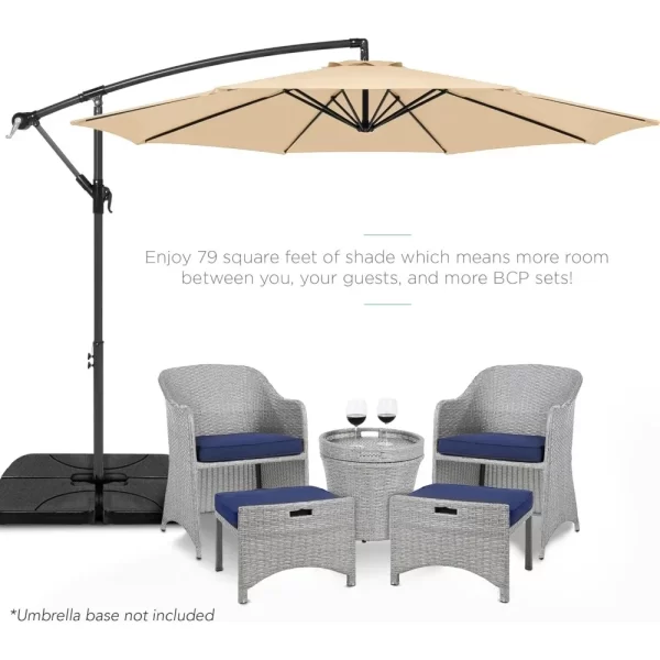 10ft Offset Hanging Market Patio Umbrella w/Easy Tilt Adjustment, Polyester Shade - Image 32