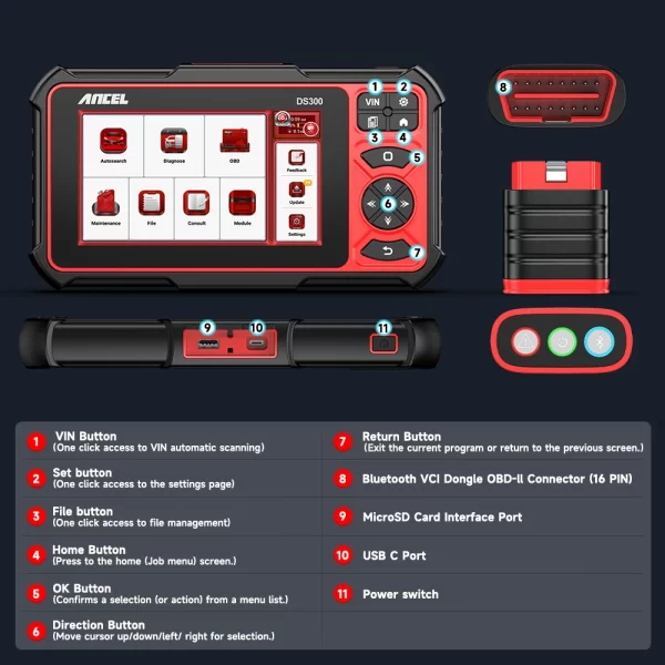 ANCEL DS300 OBD2 Car Scanner Bluetooth Auto All System Diagnostic Tool - Image 26