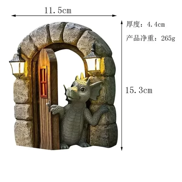 Solar Powered Outdoor Garden Dragon Statue Lovely Meditation Resin Crafts - Image 19