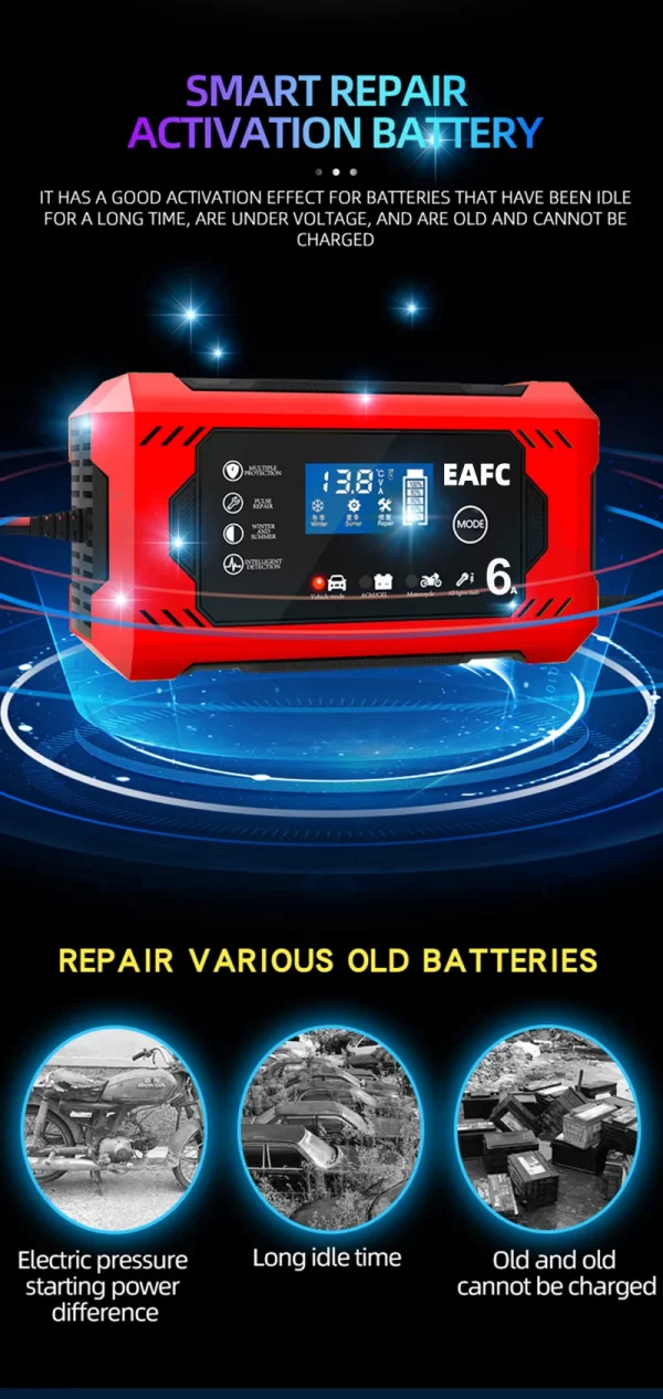 Car Battery Charger 12V 6A Intelligent Fast Charging - Image 12