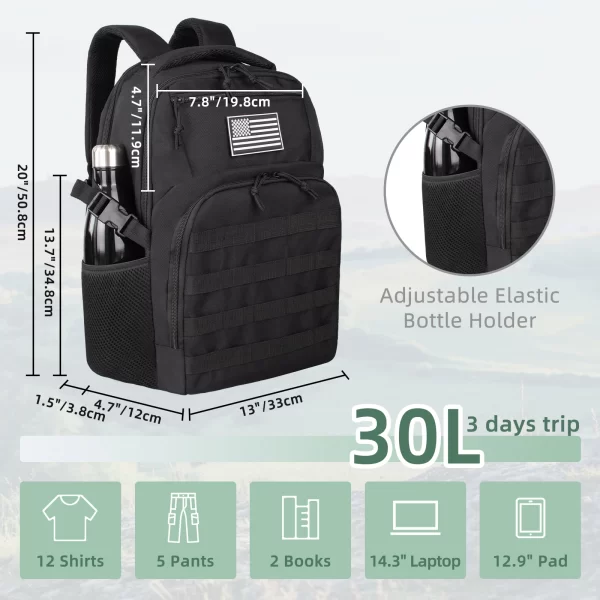 45L/25L Tactical Backpack Men's Travel Large Capacity Rucksacks - Image 9