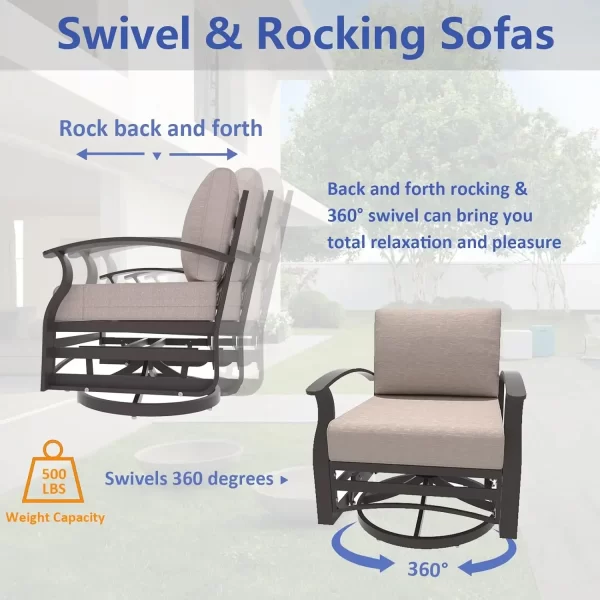 Aluminum Patio Furniture Set  Outdoor Furniture Patio Sectional Sofas Patio - Image 9