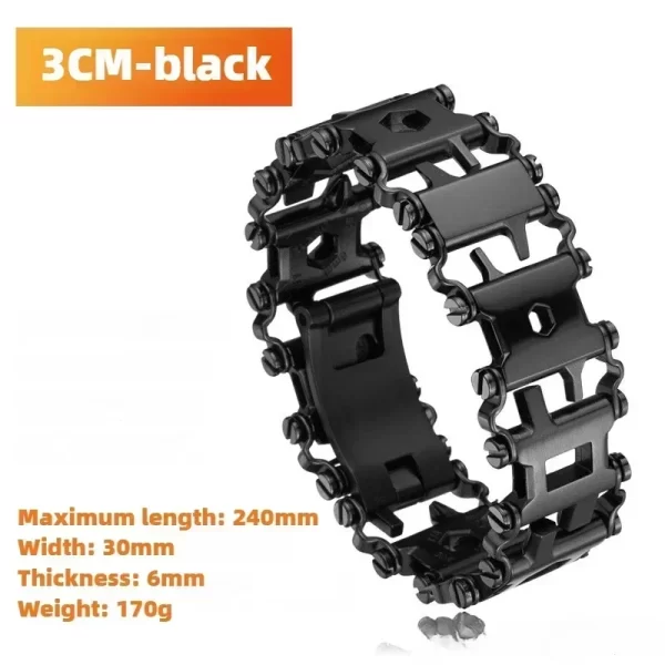 Survival Multitools Silver Bracelet  Stainless Steel Bracelet - Image 9