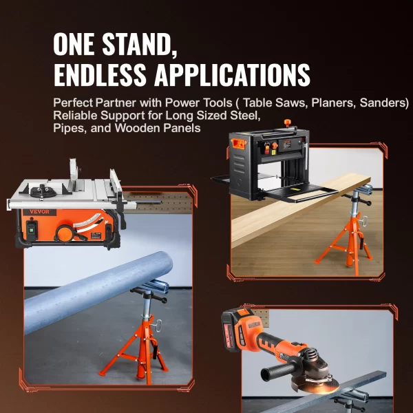 VEVOR Roller Stand 2500 LBS Load Capacity 27.6"-52" Adjustable - Image 4