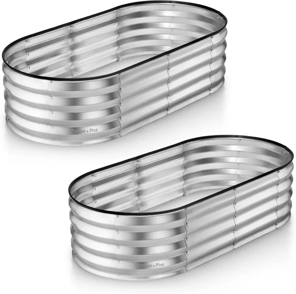 Galvanized Raised Garden Beds Outdoor // 4×2×1 ft (2-Pack)