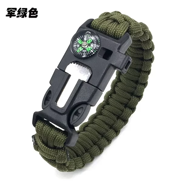 Outdoor  Survival Umbrella Rope SOS Bracelet Emergency Rescue Bracelet Compass - Image 7