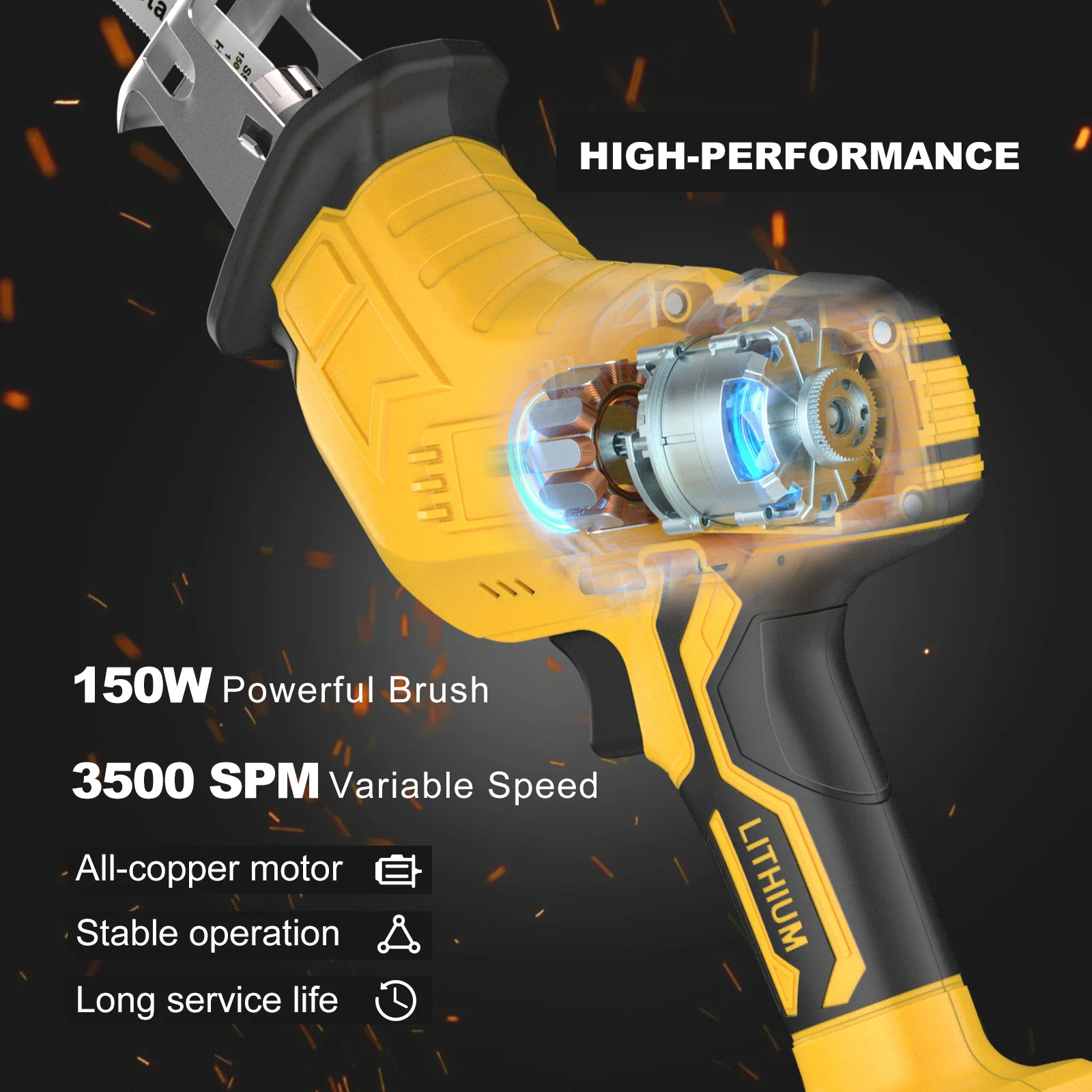 Cordless Reciprocating Saw For DEWALT DCB200 18V Battery Portable Electric Saw - Image 3