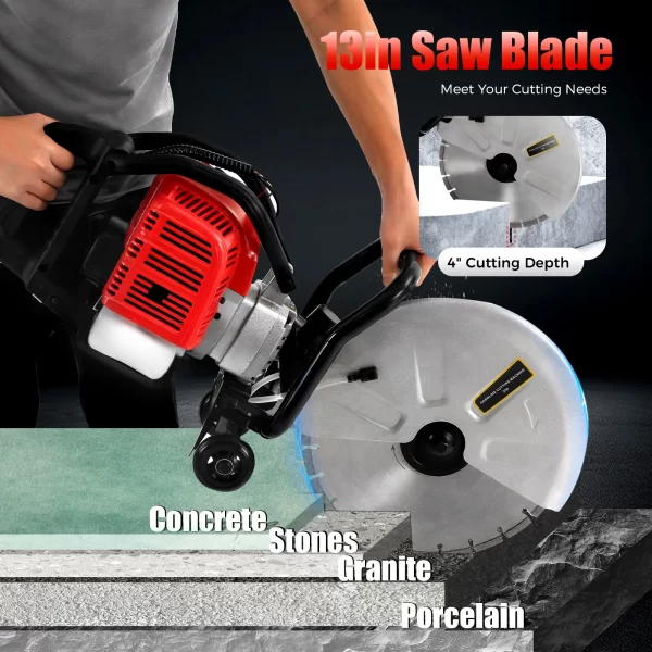 1400w Gasoline Concrete Cutting Saw Concrete Wet Saw Blade - Image 3