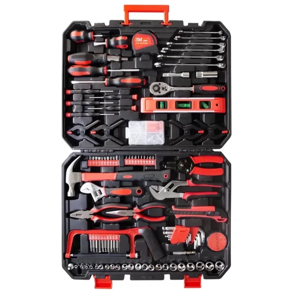 198-Piece Home Tool Set Includes Screwdrivers, Wrenches, Pliers, and More