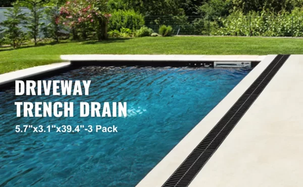 SucceBuy Drainage Trench Driveway Channel Drain With Plastic Grate 3-5 Pack - Image 8