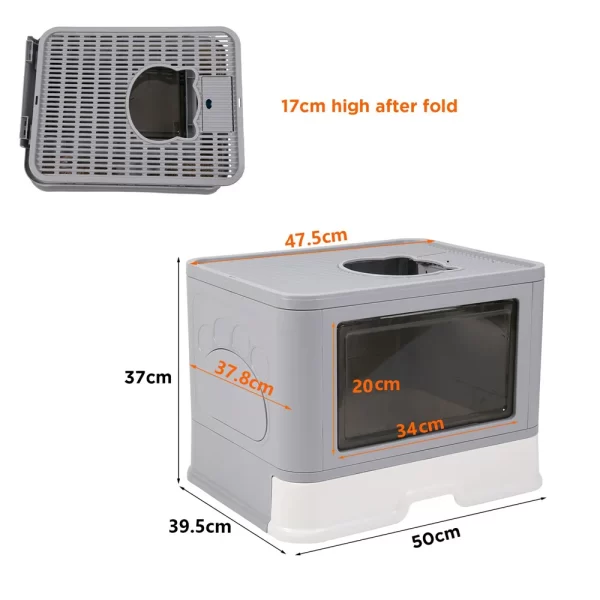 Large Hooded Cat Litter Box Tray Drawer Type - Image 5
