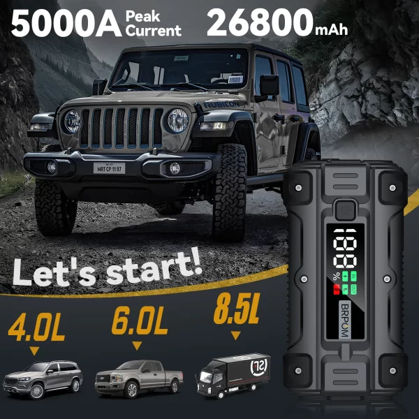 Car Jump Starter 3000A/4000A/5000A Battery Charger Emergency Power Bank Booster for 12V - Image 5