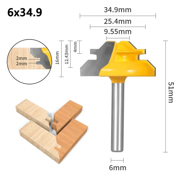 1Pc 45° Degree Lock Miter Router Bit - Image 12