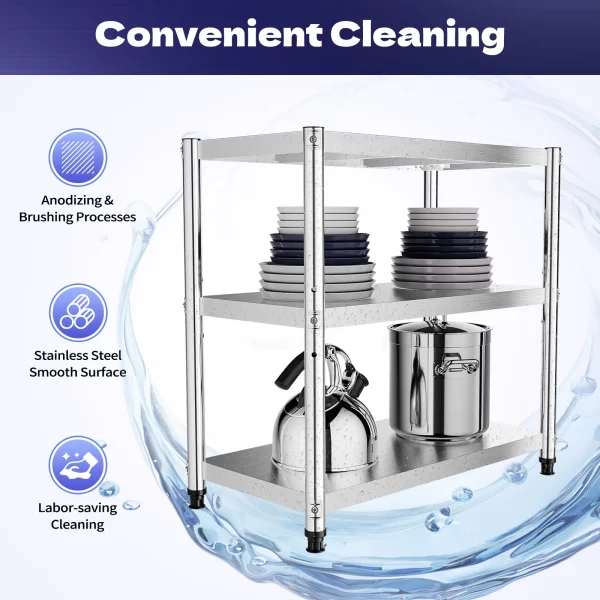 3-Tier Stainless Steel Multifunctional Food Prep Worktable - Image 10
