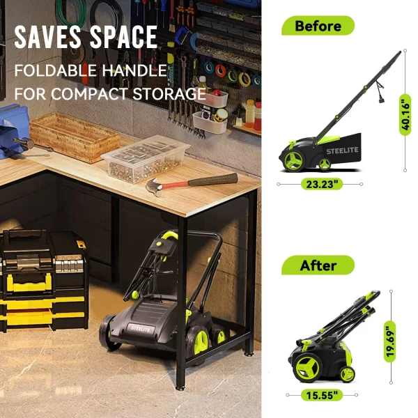 Deli 2-in-1 Electric Dethatcher & Scarifier, 13-Inch 12-Amp Powered Lawn Tool - Image 5