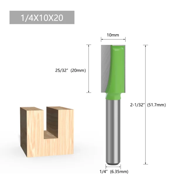 LAVIE 1/4 Shank Cleaning Bottom Bit Straight Router Bit Set - Image 7
