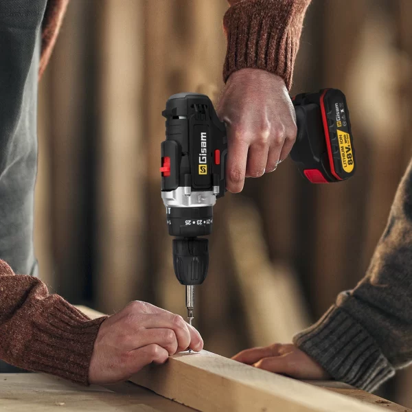 Gisam 88VF Electric Impact Drill Cordless Electric Screwdriver Drill Rechargeable Lithium Battery 2 Speeds Household Power Tools - Image 3