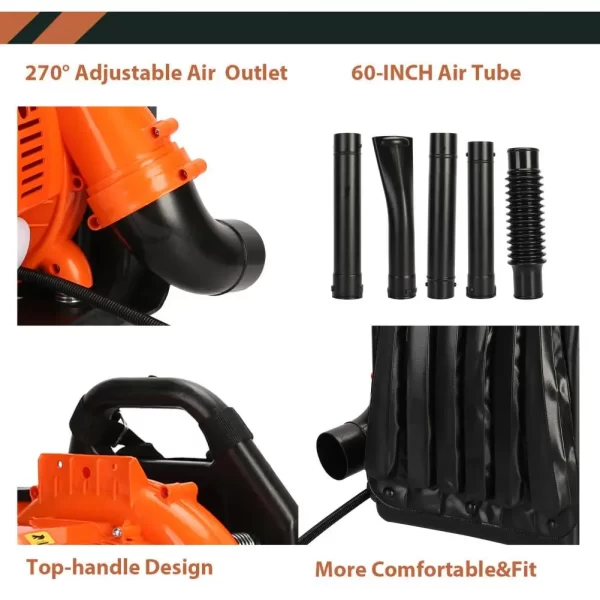 52CC Gas Powered Backpack Leaf Blower 2 Stroke Strong Wind Snow Blower 550 CFM Garden Yard Power Tools - Image 9