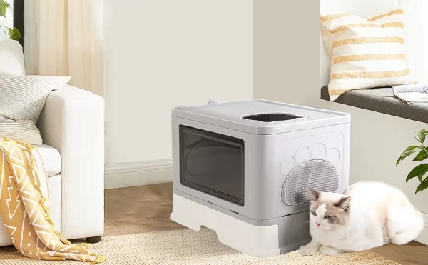 Large Hooded Cat Litter Box Tray Drawer Type - Image 8