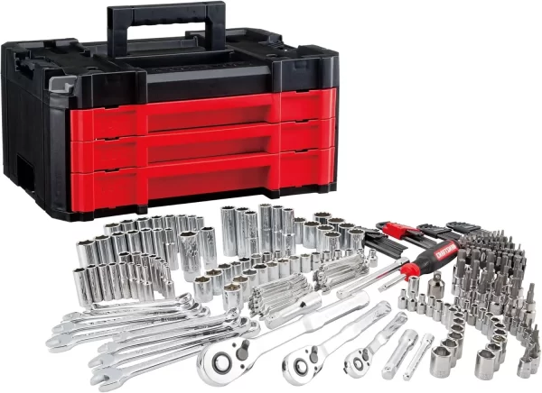 262-Piece Mechanic Tool Set, Master Socket Set with 3-Drawer Tool Box, SAE/Metric Set (CMMT45309)