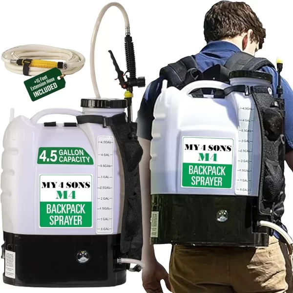 MY4SONS  4-Gallon Battery Powered Backpack Sprayer