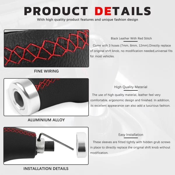 Car PU Leather 5 Speed Shifter Lever With Gear Knob Manual Transmission Gear Shift Knob Car Accessories - Image 11