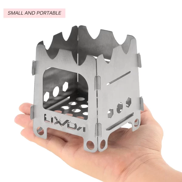 Lixada Titanium Outdoor Camping Stove Portable Ultralight Folding Wood Stove - Image 8
