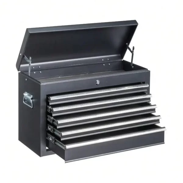 5-Drawer Tool Chest Metal Tool Box Storage Cabinet Organizer with Lock & Keys - Image 6