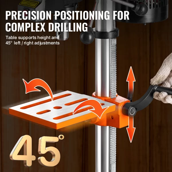 SucceBuy 10 in Benchtop Drill Press 6.2A Induction Motor Tabletop Drilling Machine - Image 6