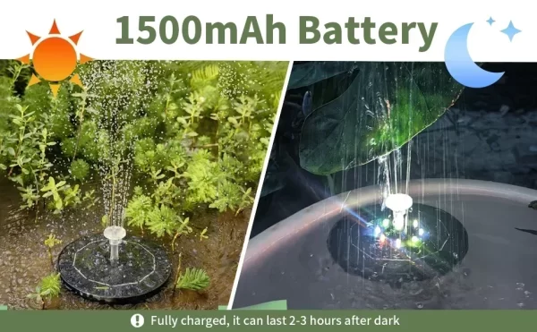 Fountain Light 7 Colors LED Light Solar Fountain Light Rotating Fountain - Image 14