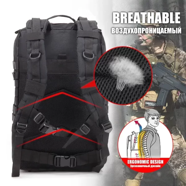 45L/25L Tactical Backpack Men's Travel Large Capacity Rucksacks - Image 4