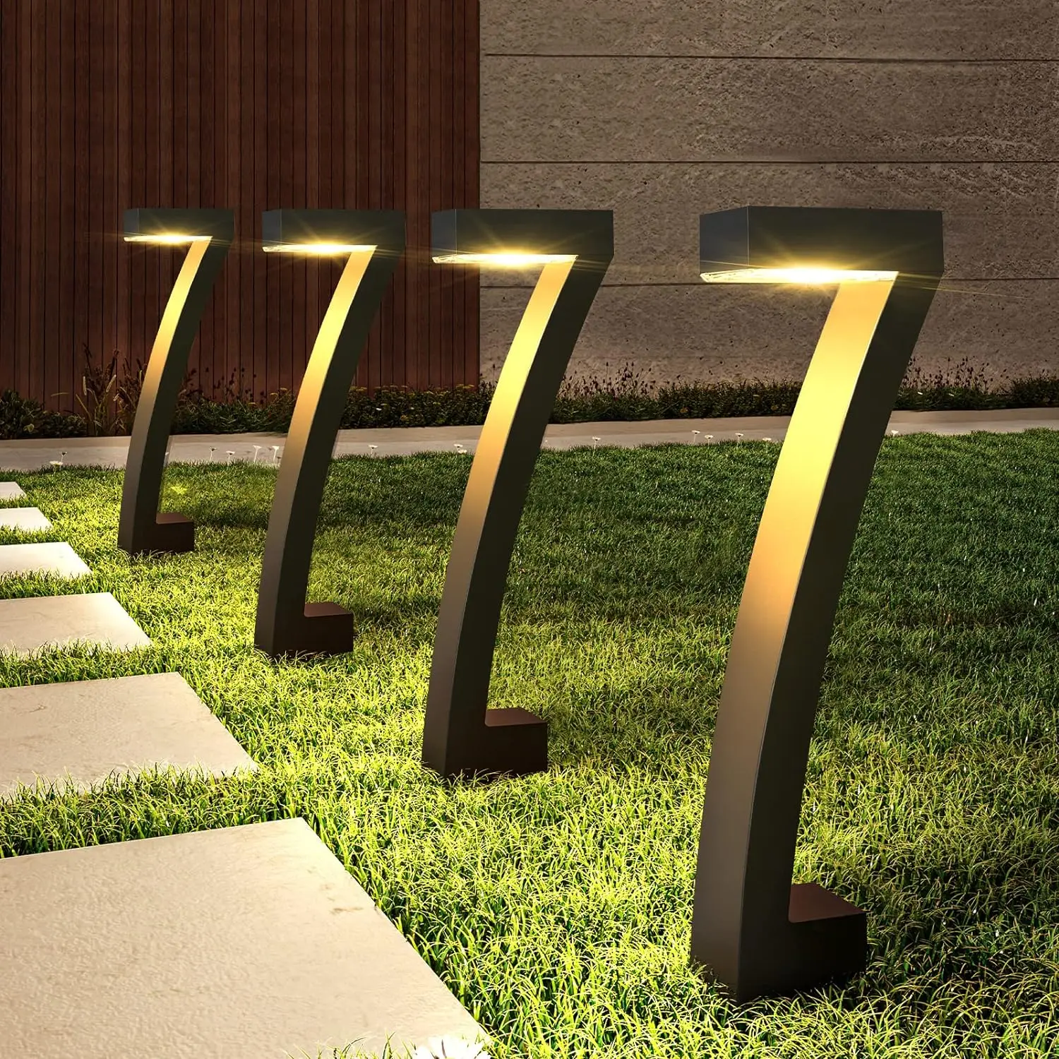 6Pack Bright Solar Outdoor Lights Pathway, 12 Hrs Solar Garden Lights, Auto On/Off