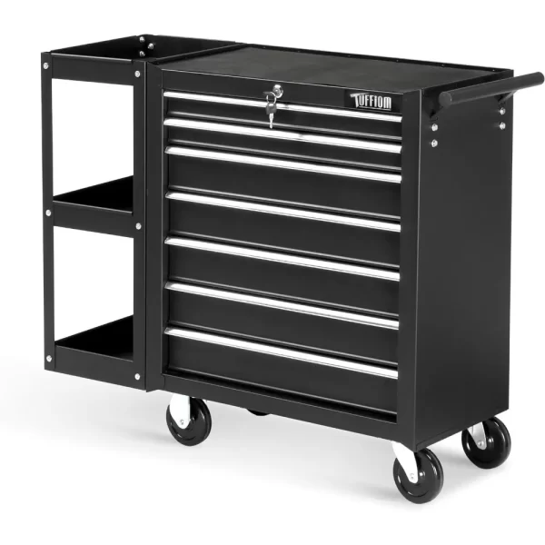 Rolling Tool Chest Tool Box with 7 Drawers & Wheels & Drawer Liners for Garage