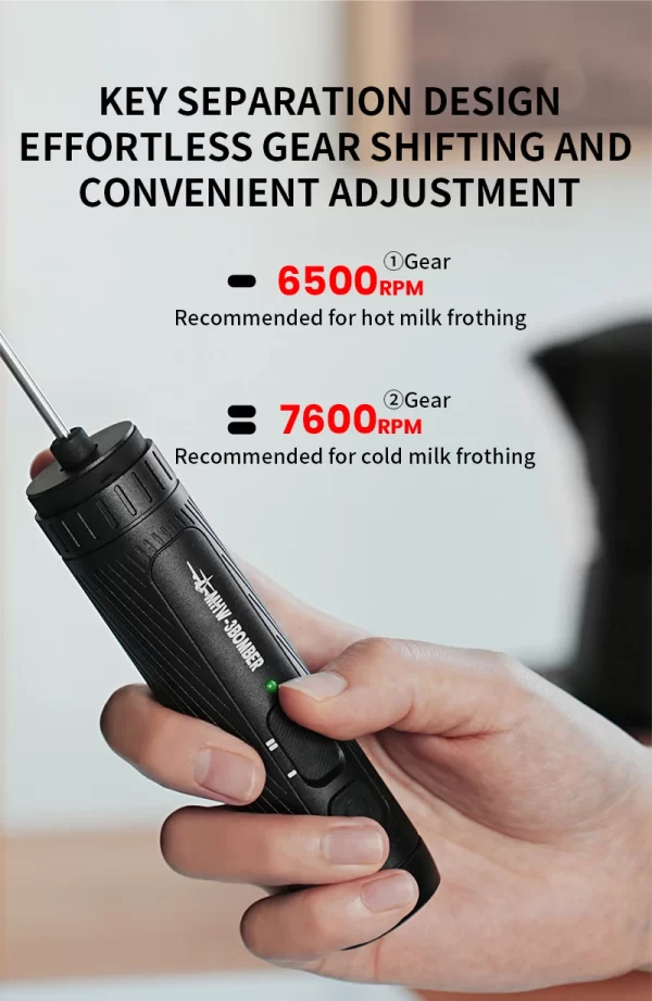 MHW-3BOMBER Electric Milk Frother Portable Handheld Milk Foamer USB Rechargeable - Image 21