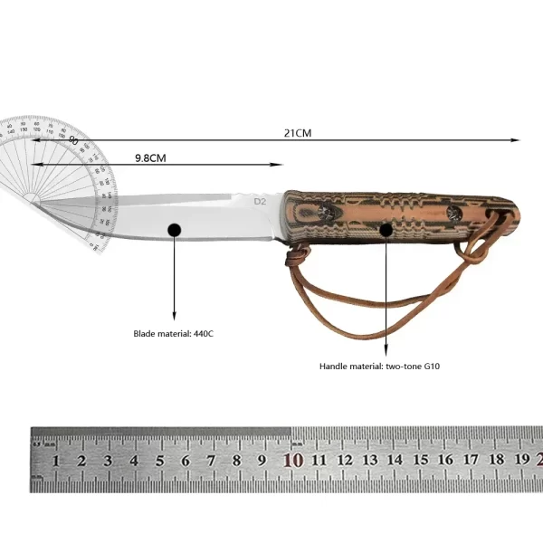 Survival Fixed Blade Knife Leather Sheath High Quality - Image 6