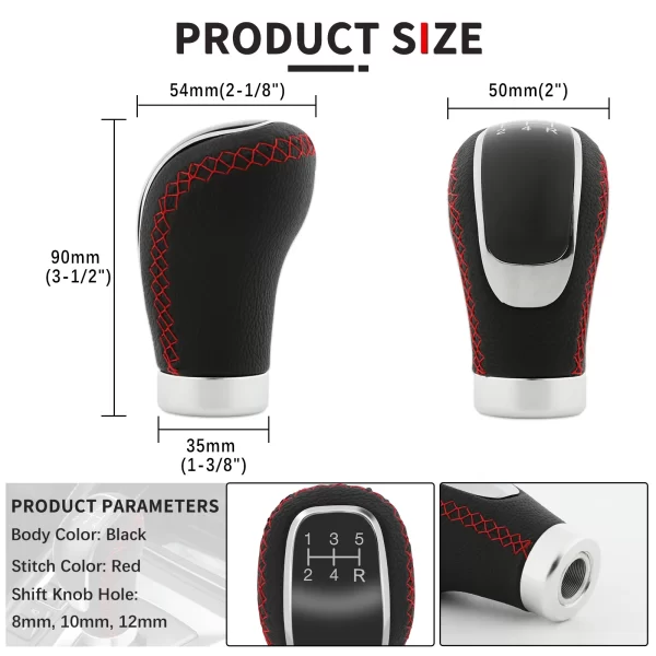 Car PU Leather 5 Speed Shifter Lever With Gear Knob Manual Transmission Gear Shift Knob Car Accessories - Image 9