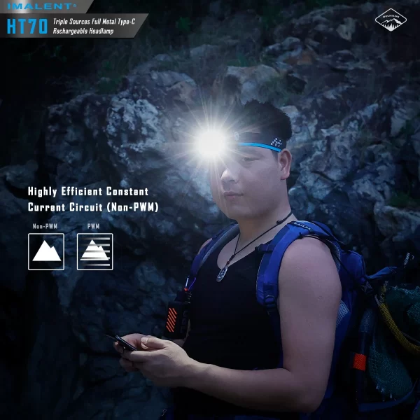 IMALENT HT70 LED Headlamp 3500LM 349M 5000mAh Battery Type-C Rechargeable - Image 22