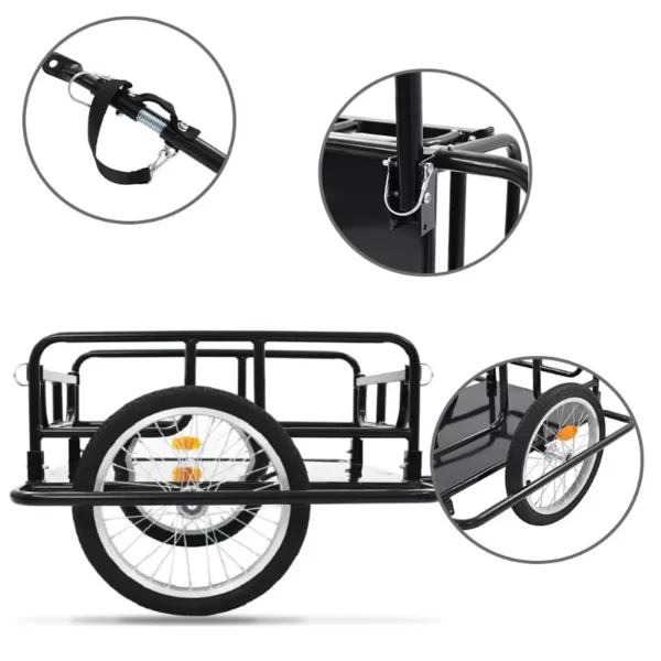 Bicycle Cargoes Trailer Utility with Connector 50kg Load Bearing Wagon Carrier - Image 4