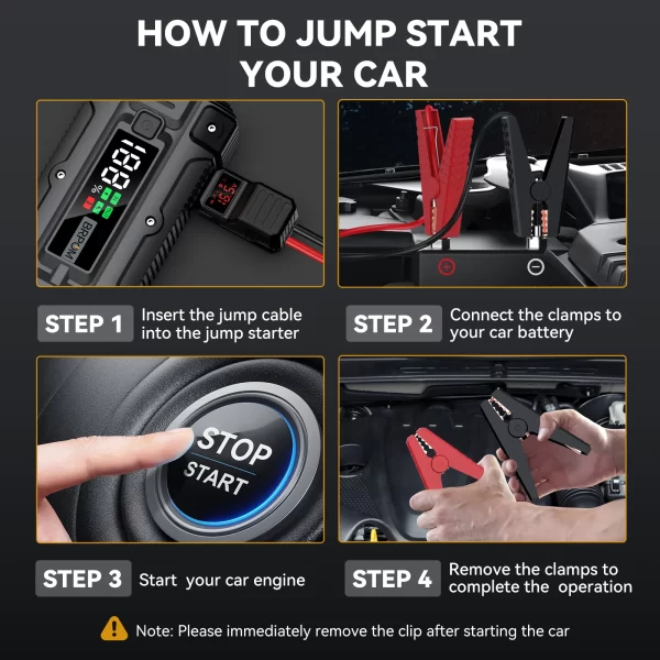 Car Jump Starter 3000A/4000A/5000A Battery Charger Emergency Power Bank Booster for 12V - Image 19