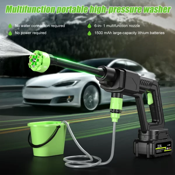 Brushless High Pressure Car Washer Gun 6 IN 1 Electric Cordless Pressure Washer