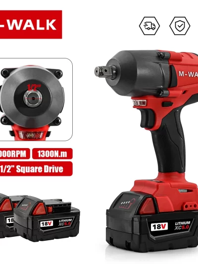 M-WALK Electric Impact Wrench 1300N. Power Wrench For 18V Milwaukee Battery Pin
