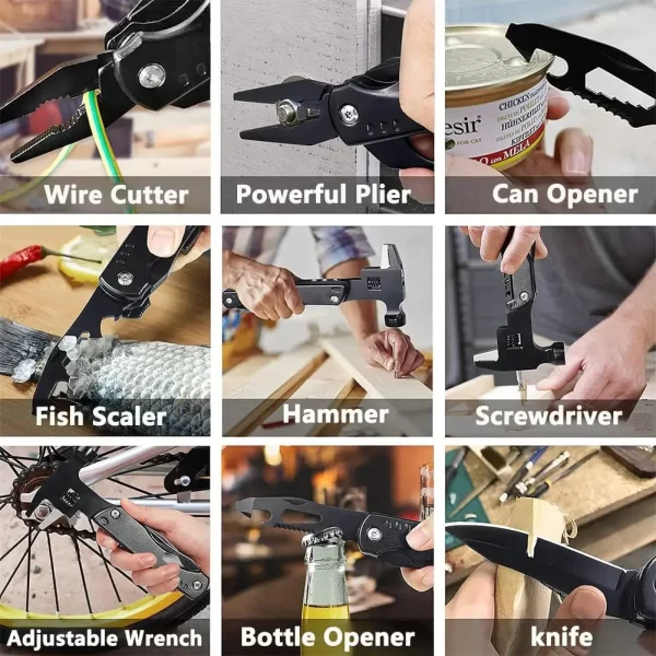 Adjustable Wrench Multitool Hammer for Survival,14in1 Emergency Escape Tool - Image 3