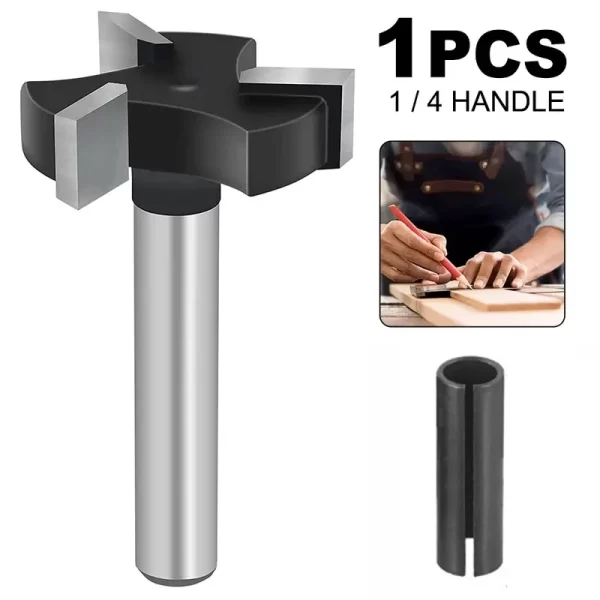 1/4 Shank Woodworking Milling Cutter T Shaped Slotting Cutter