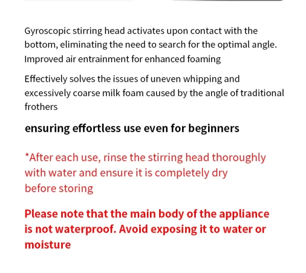 MHW-3BOMBER Electric Milk Frother Portable Handheld Milk Foamer USB Rechargeable - Image 16