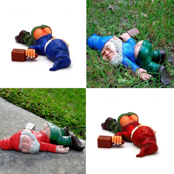Drunk Garden Gnome Outdoor Statue Garden Gnomes - Image 5
