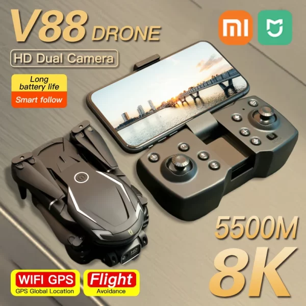 Xiaomi V88 Drone 8k 5G Professional HD Dual Camera Aerial Photography GPS Remote Control Aircraft Quadcopter dron RC TOYS
