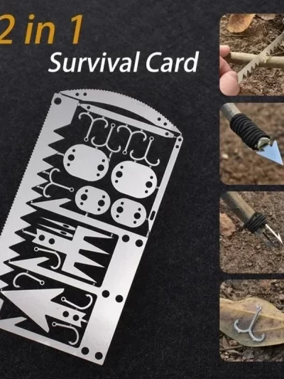 Outdoor Camping Outdoor Multifu Equipment Survival Tools Stainless Steel Card