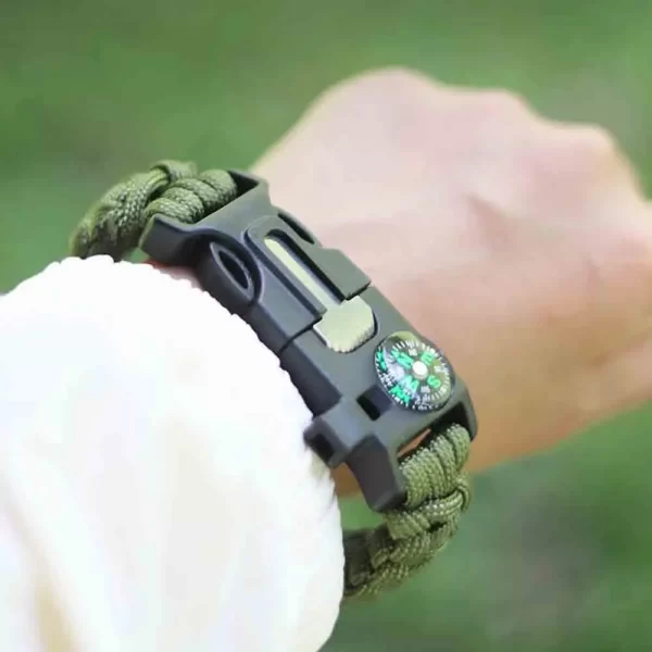 Outdoor  Survival Umbrella Rope SOS Bracelet Emergency Rescue Bracelet Compass - Image 5