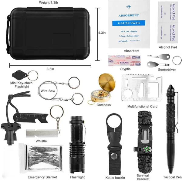 Survival kit set military outdoor travel mini camping tools aid kit emergency - Image 9